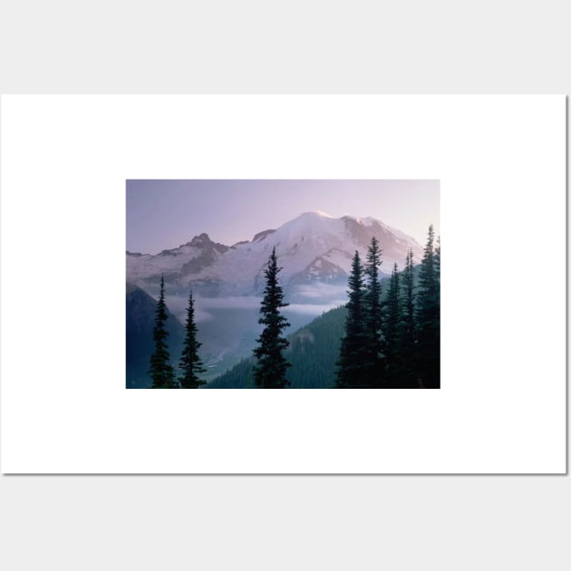 Mt Rainier As Seen At Sunrise Mt Rainier National Park Wall Art by RhysDawson